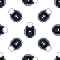 Seamless pattern with closed padlock securing important data vector