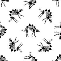 Stegosaurus Dinosaur Skeleton Seamless Pattern Repeating Background Design vector