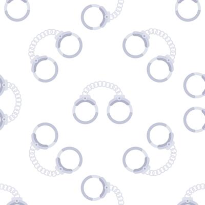 Seamless pattern of handcuffs representing law enforcement and security