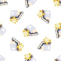 Seamless pattern of books and alarm clock symbolizing time management and study deadline vector