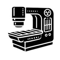 A black and white image of a machine vector