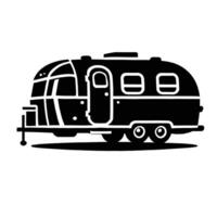 An icon of a camper trailer on a white background vector