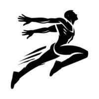 A silhouette of a man running in the air vector