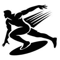 A man is running on a surfboard vector