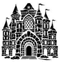 A castle with a tower and windows vector