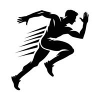 A silhouette of a man running in the air vector