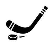 Hockey stick and puck icon on white background vector