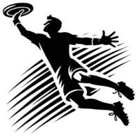 A man is jumping to catch a frisbee vector