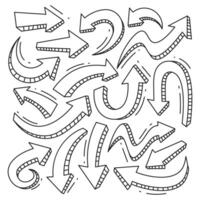 Handrawn set arrow in doodle style vector