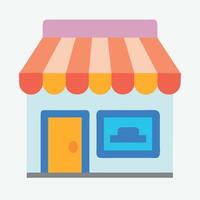 Flat Store Icon for E commerce and Sales vector