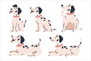 Playful Dalmatian Dog Poses, A Cute Illustration for Various Applications vector