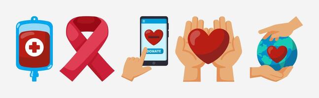 Supporting charitable contributions through blood donation and global health advocacy vector