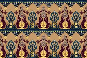 Ancient Thai fabric patterns mixed with Thai and Asian patterns. vector