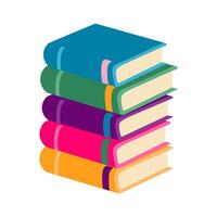 A stack of books with different colors and sizes vector