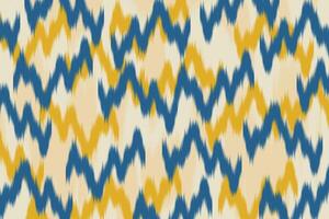 Abstract background Yellow and blue Ikat Pattern. Ikat Seamless Pattern Design for Fabric, clothing, background, wallpaper textile, wrapping vector