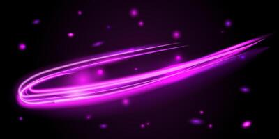 Dynamic motion light trails with blur effect vector