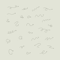 Hand-drawn curved arrow icons in a minimalist style, fine line style vector