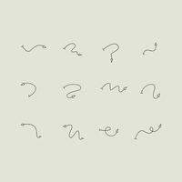 Handdrawn curved arrow icons in a minimalist style vector