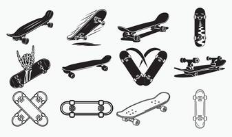Skateboard Designs with Tricks, Decks, and Creative Elements vector