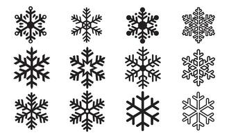 Snowflake Designs with Intricate Patterns and Winter Details vector