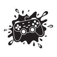 Gaming Controller Silhouette with Splatter Effect for Esports and Gamer-Themed Design vector
