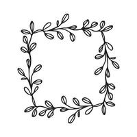 Elegant Leafy Wreath Frame for Invitations and Decorative Artwork vector