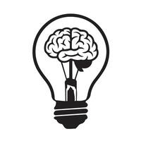 Creative Brain Inside Lightbulb Illustration for Innovation and Idea-Themed Designs vector