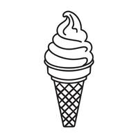 Delicious Ice Cream Cone Outline for Tasty Summer Graphics vector