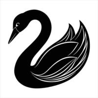 Minimalist Swan Sketch vector