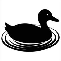 A duck swimming in a lake vector