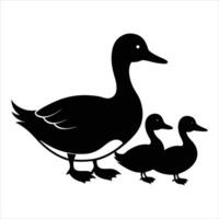 Mother duck with ducklings vector