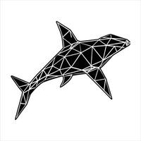 Triangle low poly shark art design vector