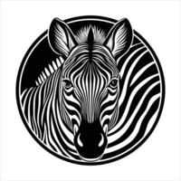 A zebra head Black and white vector