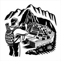 Machu Picchu Ancient City vector