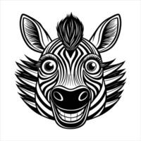 Zebra Face Expression vector