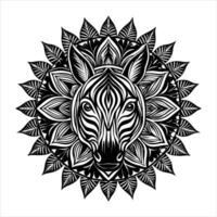 A zebra with an intricate pattern vector