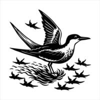 Common Tern Silhouette, vector