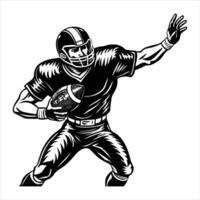 Quarterback in the middle of a powerful vector