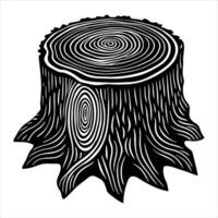 Tree stump with sprout vector