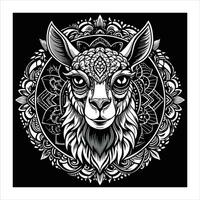 A llama head with a pattern vector