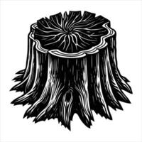 A Rustic Tree Stump With Visible Rings vector