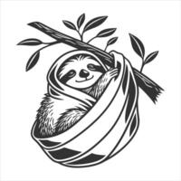 Serene Sloth File for Cricut Silhouette vector