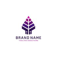 Abstract logo design template with Technology theme. Pyramid or Mountain shape on wayang Java culture with electric symbol. Icon can used on tech, education or science branding. vector