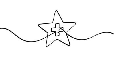 continuous line drawing symbol add to favorites. abstract line art illustration vector