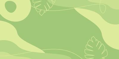 Green Earth Day Background Abstract shapes, waves and Leaf patterns with empty space for text. Perfect for summer design templates vector