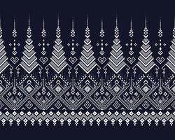 White diamond shaped seamless pattern border on dark blue with swatch for decorations, fabric print, textile texture, and other prints. vector