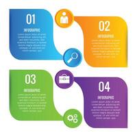 Stylish business 4 step options editable concept infographic template chart list design vector