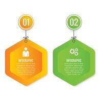 Editable 2 step stylish modern infographic for business growth concept chart list template design vector