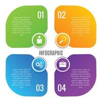 Infographic 4 step business workflow layout modern chart minimalist editable design vector