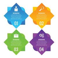 Infographic 4 step for business growth editable chart list template design vector